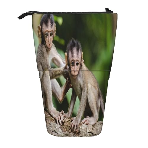 Teleskop-Federmäppchen, niedliche kleine Affen, Schreibwaren, Federmäppchen, Make-up-Tasche, tragbare Büro-Schreibwaren-Tasche für Teenager, Mädchen, Erwachsene, Niedliche kleine Affen, Pencil von ASEELO