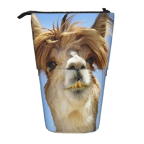 Teleskop-Federmäppchen, niedlicher Hund, Schreibwaren, Federmäppchen, Make-up-Tasche, tragbare Büro-Schreibwaren-Tasche für Teenager, Mädchen, Erwachsene, Lustiges Alpaka-Lama, Pencil Telescopic, von ASEELO