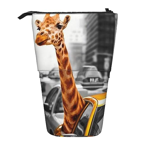 Teleskop-Federmäppchen, niedliches Yoga-Avocado-Schreibwaren, Federmäppchen, Make-up-Tasche, tragbare Büro-Schreibwaren-Tasche für Teenager, Mädchen, Erwachsene, Giraffe in New York, Pencil von ASEELO