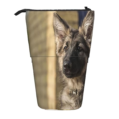Teleskop-Federmäppchen, romantisches Strand-Schreibwaren, Federmäppchen, Make-up-Tasche, tragbare Büro-Schreibwaren-Tasche für Teenager, Mädchen, Erwachsene, Deutscher Schäferhund, Pencil Telescopic, von ASEELO