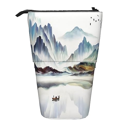 Teleskop-Federmäppchen, schönes Frühstücks-Schreibwaren, Federmäppchen, Make-up-Tasche, tragbare Büro-Schreibwaren-Tasche für Teenager, Mädchen, Erwachsene, Landschaftsbild, Pencil Telescopic, von ASEELO