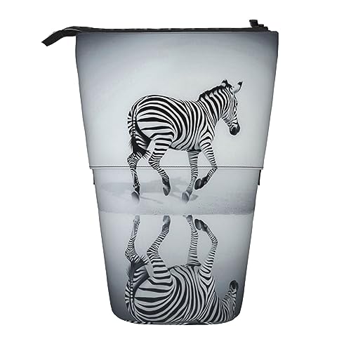 Teleskop-Federmäppchen, schönes Frühstücks-Schreibwaren, Federmäppchen, Make-up-Tasche, tragbare Büro-Schreibwaren-Tasche für Teenager, Mädchen, Erwachsene, Running Zebra, Pencil Telescopic, von ASEELO