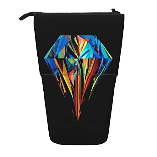 Teleskop-Federmäppchen, schwarz und weiß, Zebra-Schreibwaren, Federmäppchen, Make-up-Tasche, tragbare Büro-Schreibwaren-Tasche für Teenager, Mädchen, Erwachsene, Galaxy Diamant, Pencil Telescopic, von ASEELO