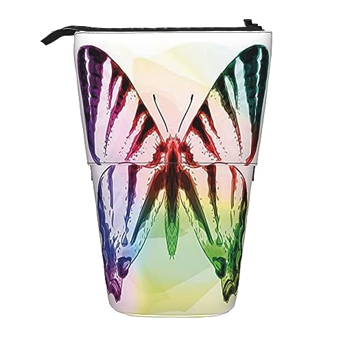 Teleskop-Federmäppchen, schwarz und weiß, Zebra-Schreibwaren, Federmäppchen, Make-up-Tasche, tragbare Büro-Schreibwaren-Tasche für Teenager, Mädchen, Erwachsene, Schwalbenschwanz-Schmetterling, Pencil von ASEELO