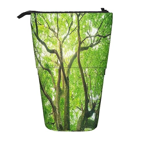 Teleskop-Federmäppchen, wilder Leopardenmuster, Schreibwaren, Federmäppchen, Make-up-Tasche, tragbare Büro-Schreibwaren-Tasche für Teenager, Mädchen, Erwachsene, Grüner Kampferbaum, Pencil Telescopic, von ASEELO