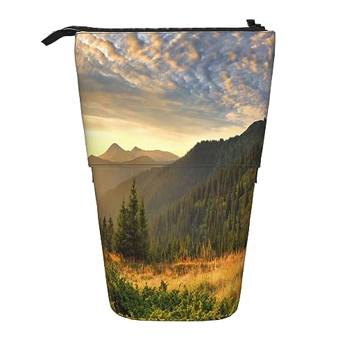 Teleskop-Federmäppchen, wilder Leopardenmuster, Schreibwaren, Federmäppchen, Make-up-Tasche, tragbare Büro-Schreibwaren-Tasche für Teenager, Mädchen, Erwachsene, Sonnenaufgang, Pencil Telescopic, von ASEELO