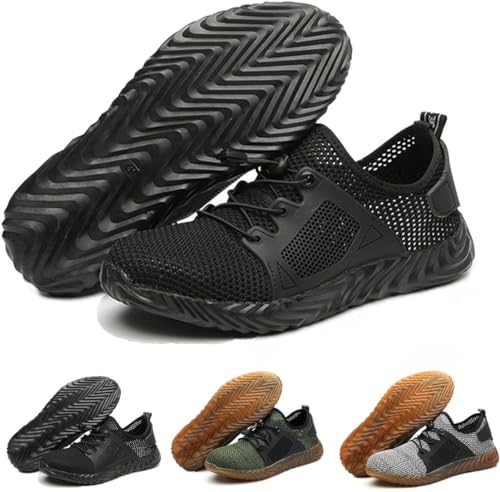 Steel Toe Shoes for Men, Indestructible Work Safety Sneakers, Comfortable Breathable Slip-Resistant Composite Toe Shoes for Constructio von ASELIA