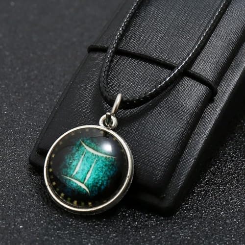 Halskette mit zwölf Sternbildern, coole Persönlichkeit, Hip-Hop-Stahl-Halskette, leuchtende Halskette, Stein-Anhänger, Halskette, fluoreszierende Halskette, Vintage, leuchtende Sternbilder, Halskette Halskette mit zwölf Sternbildern, coole Persönlichkeit, Hip-Hop-Stahl-Halskette, leuchtende Halskette, Stein-Anhänger, Halskette, fluoreszierende Halskette, Vintage, leuchtende Sternbilder, Halskette von ASFKIPMF