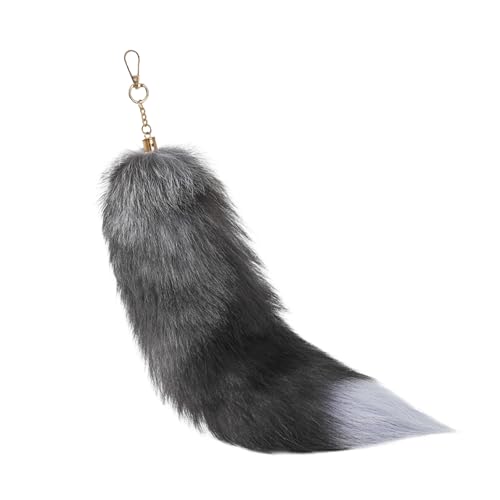 Fuchsschwanz Anhänger Fuchsschwanzfox Tail Fuchs Schwanz 40cm Tier Fell Schwanz Keychain Fox Tail Schlüsselanhänger Auto Schlüsselketten Anhänger Weich Flaumig Dicht Dekoration von ASFWAGQ