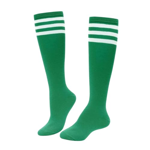 ASFWAGQ Klassische Damen Socken Cheerleader Kostüm Kniestrümpfe Schlauchstrümpfe Sportsocken mit drei Streifen Einheitsgröße (DE/NL/SE/PL, Alphanumerisch, Einheitsgröße, Regular, Regular, Grün Weiß) ASFWAGQ Klassische Damen Socken Cheerleader Kostüm Kniestrümpfe Schlauchstrümpfe Sportsocken mit drei Streifen Einheitsgröße (DE/NL/SE/PL, Alphanumerisch, Einheitsgröße, Regular, Regular, Grün Weiß) von ASFWAGQ