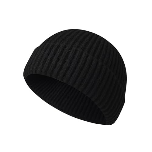 ASFWAGQ Woll Fischermütze für Winter Unisex Fischermütze Dockermütze Weich Warm Stretch Trawler-Beanie Kurze Wintermütze Strickmütze Baseballkappe Schädeldecke Antivento von ASFWAGQ