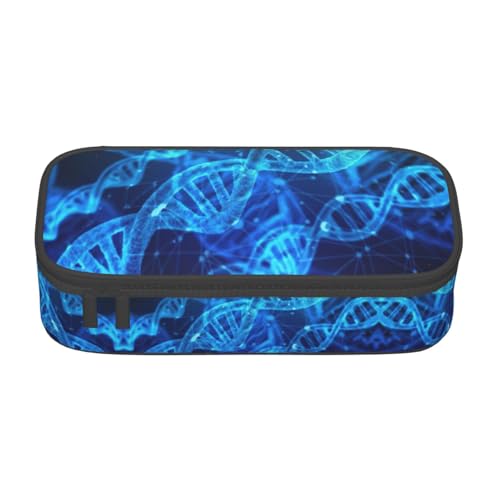 ASFgda Federmäppchen mit großem Fassungsvermögen, langlebig, DNA-Kette, Fotodruck, tragbare Kosmetiktasche, Bürobedarf-Aufbewahrungstasche. von ASFgda