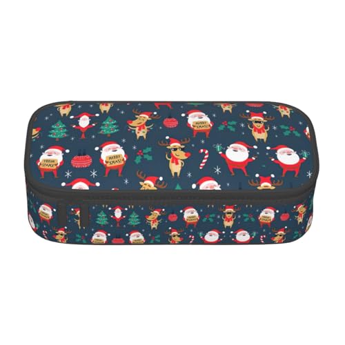 ASFgda Federmäppchen mit großem Fassungsvermögen, langlebig, Weihnachtsmann-Motiv, tragbare Kosmetiktasche, Aufbewahrungstasche für Bürobedarf. ASFgda Federmäppchen mit großem Fassungsvermögen, langlebig, Weihnachtsmann-Motiv, tragbare Kosmetiktasche, Aufbewahrungstasche für Bürobedarf. von ASFgda