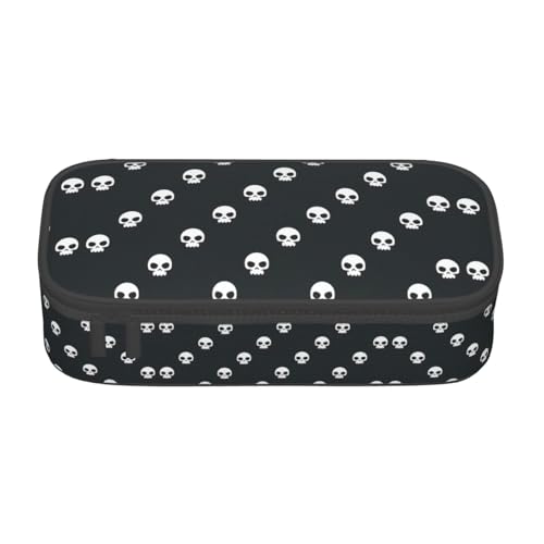 ASFgda Federmäppchen mit großem Fassungsvermögen, langlebig, mit Totenkopf-Motiv, tragbare Kosmetiktasche, Aufbewahrungstasche für Bürobedarf. ASFgda Federmäppchen mit großem Fassungsvermögen, langlebig, mit Totenkopf-Motiv, tragbare Kosmetiktasche, Aufbewahrungstasche für Bürobedarf. von ASFgda