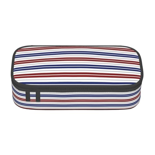 ASFgda Federmäppchen mit großem Fassungsvermögen, langlebig, rot, blau, weiß, grau gestreift, tragbare Kosmetiktasche, Bürobedarf-Aufbewahrungstasche. ASFgda Federmäppchen mit großem Fassungsvermögen, langlebig, rot, blau, weiß, grau gestreift, tragbare Kosmetiktasche, Bürobedarf-Aufbewahrungstasche. von ASFgda