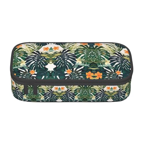 ASFgda Federmäppchen mit großem Fassungsvermögen, langlebig, tropischer Sommer, hawaiianische Blume, Palmblätter, tragbare Kosmetiktasche, Aufbewahrungstasche für Bürobedarf. ASFgda Federmäppchen mit großem Fassungsvermögen, langlebig, tropischer Sommer, hawaiianische Blume, Palmblätter, tragbare Kosmetiktasche, Aufbewahrungstasche für Bürobedarf. von ASFgda