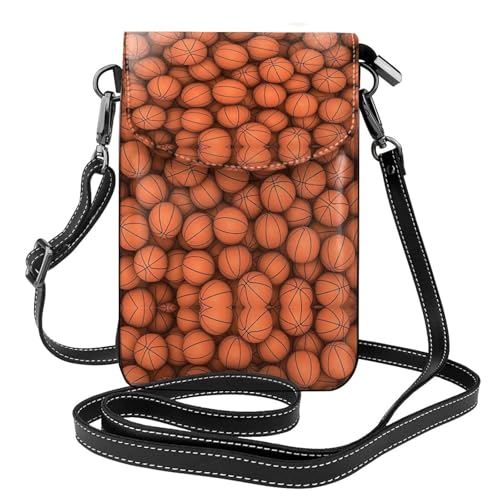 ASFgda Kleine Kuriertasche für Damen, Basketball, Orange, bedruckt, mit Kreditkartenschlitz, mobile Geldbörse ASFgda Kleine Kuriertasche für Damen, Basketball, Orange, bedruckt, mit Kreditkartenschlitz, mobile Geldbörse von ASFgda