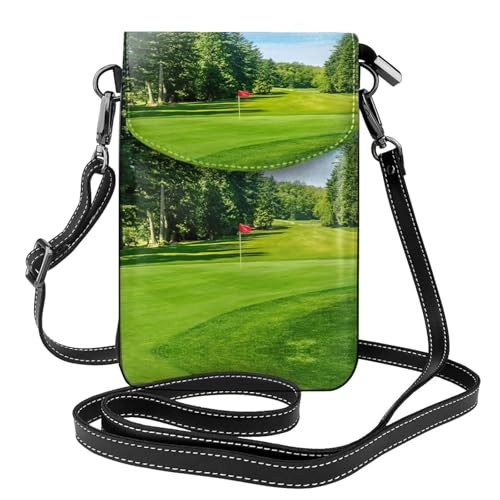 ASFgda Kleine Kuriertasche für Damen, Golfplatz, Rasen-Druck, mit Kreditkartenschlitz, mobile Geldbörse ASFgda Kleine Kuriertasche für Damen, Golfplatz, Rasen-Druck, mit Kreditkartenschlitz, mobile Geldbörse von ASFgda