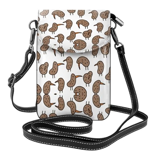 ASFgda Kleine Kuriertasche für Damen, Kiwi-Vogel, niedlich, bedruckt, mit Kreditkartenschlitz von ASFgda