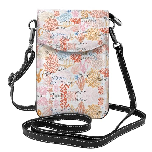ASFgda Kleine Kuriertasche für Damen, Korallenriff-Druck, mit Kreditkartenschlitz, mobile Geldbörse ASFgda Kleine Kuriertasche für Damen, Korallenriff-Druck, mit Kreditkartenschlitz, mobile Geldbörse von ASFgda