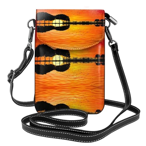 ASFgda Kleine Kuriertasche für Damen, Motiv: Lake Guitar Reflection Print, mit Kreditkartenschlitz, mobile Geldbörse ASFgda Kleine Kuriertasche für Damen, Motiv: Lake Guitar Reflection Print, mit Kreditkartenschlitz, mobile Geldbörse von ASFgda