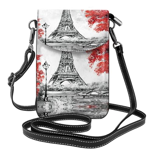 ASFgda Kleine Kuriertasche für Damen, Motiv: Paris mit Kreditkartenschlitz, mobile Geldbörse ASFgda Kleine Kuriertasche für Damen, Motiv: Paris mit Kreditkartenschlitz, mobile Geldbörse von ASFgda