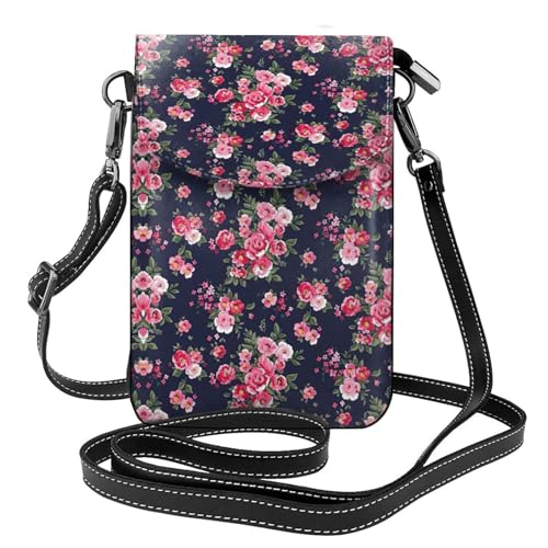 ASFgda Kleine Kuriertasche für Damen, Pfingstrosen, Blumenmuster, mit Kreditkartenschlitz, mobile Geldbörse ASFgda Kleine Kuriertasche für Damen, Pfingstrosen, Blumenmuster, mit Kreditkartenschlitz, mobile Geldbörse von ASFgda