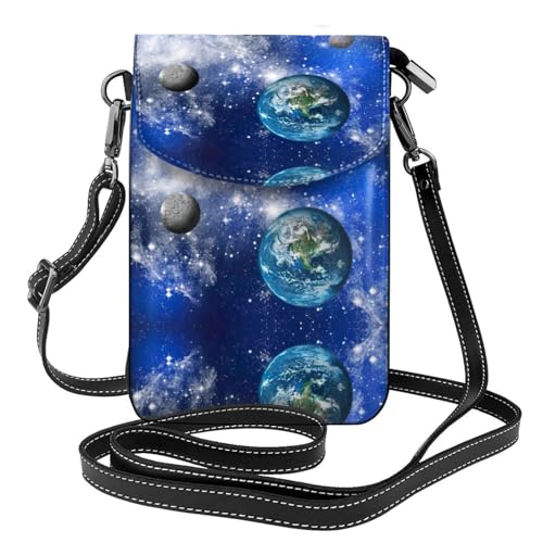 ASFgda Kleine Kuriertasche für Damen, Planet Galaxie, bedruckt, mit Kreditkartenschlitz, mobile Geldbörse ASFgda Kleine Kuriertasche für Damen, Planet Galaxie, bedruckt, mit Kreditkartenschlitz, mobile Geldbörse von ASFgda
