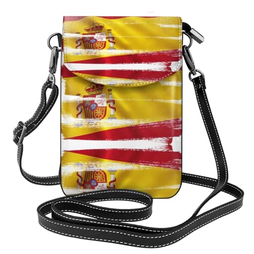 ASFgda Kleine Kuriertasche für Damen, Spanien-Flagge, bedruckt, mit Kreditkartenschlitz, mobile Geldbörse ASFgda Kleine Kuriertasche für Damen, Spanien-Flagge, bedruckt, mit Kreditkartenschlitz, mobile Geldbörse von ASFgda