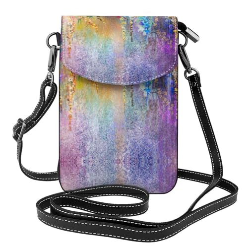 ASFgda Kleine Kuriertasche für Damen, abstrakt, violett, weinende Blume, mit Kreditkartenschlitz, mobile Geldbörse ASFgda Kleine Kuriertasche für Damen, abstrakt, violett, weinende Blume, mit Kreditkartenschlitz, mobile Geldbörse von ASFgda