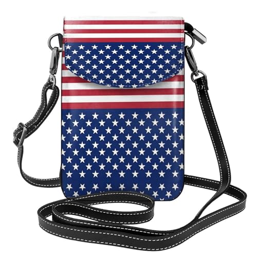 ASFgda Kleine Kuriertasche für Damen, amerikanische Flagge, Sterne, Streifen, bedruckt, mit Kreditkartenschlitz, mobile Geldbörse ASFgda Kleine Kuriertasche für Damen, amerikanische Flagge, Sterne, Streifen, bedruckt, mit Kreditkartenschlitz, mobile Geldbörse von ASFgda