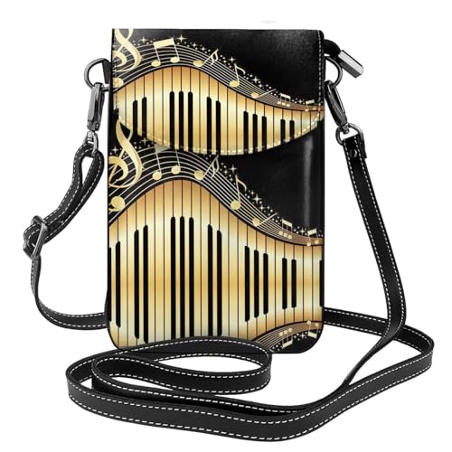 ASFgda Kleine Kuriertasche für Damen, mit Musiknoten-Druck, mit Kreditkartenschlitz, mobile Geldbörse ASFgda Kleine Kuriertasche für Damen, mit Musiknoten-Druck, mit Kreditkartenschlitz, mobile Geldbörse von ASFgda