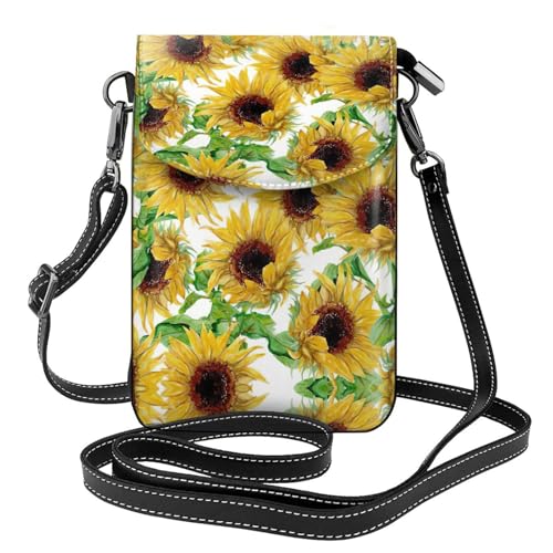 ASFgda Kleine Kuriertasche für Damen, mit Sonnenblumen-Motiv, mit Kreditkartenschlitz, Gelb ASFgda Kleine Kuriertasche für Damen, mit Sonnenblumen-Motiv, mit Kreditkartenschlitz, Gelb von ASFgda