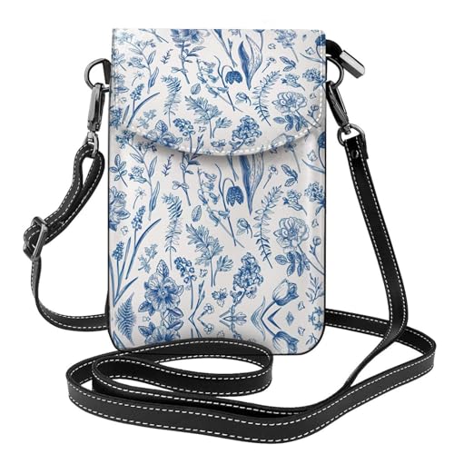 ASFgda Kleine Kuriertasche für Damen mit Blumenmuster und Blättern, mit Kreditkartenschlitzen, mobile Geldbörse ASFgda Kleine Kuriertasche für Damen mit Blumenmuster und Blättern, mit Kreditkartenschlitzen, mobile Geldbörse von ASFgda