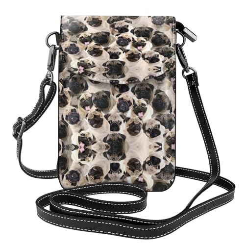 ASFgda Kleine Kuriertasche für Damen mit niedlichem Mops-Aufdruck, mit Kreditkartenschlitz ASFgda Kleine Kuriertasche für Damen mit niedlichem Mops-Aufdruck, mit Kreditkartenschlitz von ASFgda