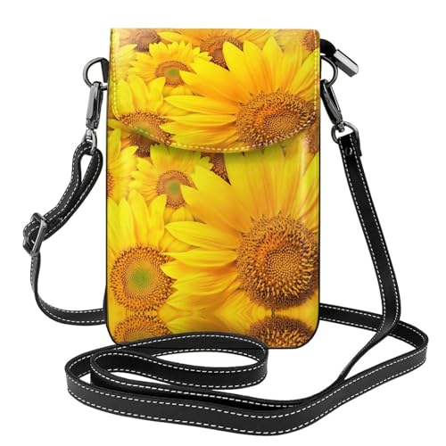 ASFgda Kleine Kuriertasche für Damen mit vielen Sonnenblumen, mit Kreditkartenschlitz, mobile Geldbörse ASFgda Kleine Kuriertasche für Damen mit vielen Sonnenblumen, mit Kreditkartenschlitz, mobile Geldbörse von ASFgda