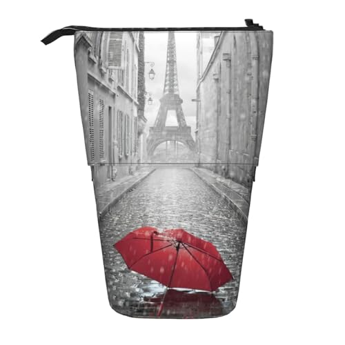 ASFgda Stehendes Federmäppchen mit Eiffelturm-Motiv, Motiv: Paris, roter Regenschirm, Teleskop-Stifttasche, tragbarer Stifthalter, Aufbewahrungs-Kosmetiktasche ASFgda Stehendes Federmäppchen mit Eiffelturm-Motiv, Motiv: Paris, roter Regenschirm, Teleskop-Stifttasche, tragbarer Stifthalter, Aufbewahrungs-Kosmetiktasche von ASFgda