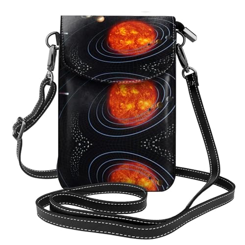 Kleine Kuriertasche für Damen, Weltraum, Galaxie, Sonnensystem, bedruckt, mit Kreditkartenschlitz, mobile Geldbörse Kleine Kuriertasche für Damen, Weltraum, Galaxie, Sonnensystem, bedruckt, mit Kreditkartenschlitz, mobile Geldbörse von ASFgda