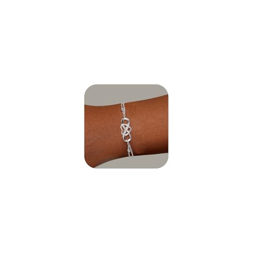 ASH'S CHOICE Sterling Silber 925 Armbänder für Damen Frauen, Armband Unendlichkeit Herz mit Zirkonoxid Verstellbare Armband Layered Armband Silber Kette Freundschaftsarmbänder Damen Schmuck Geschenk ASH'S CHOICE Sterling Silber 925 Armbänder für Damen Frauen, Armband Unendlichkeit Herz mit Zirkonoxid Verstellbare Armband Layered Armband Silber Kette Freundschaftsarmbänder Damen Schmuck Geschenk von ASH'S CHOICE
