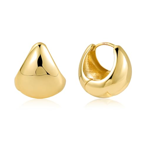 Creolen Gold Ohrringe Kleine Damen, 14k Vergoldet Ohrringe Oval Silber 925 Creolen Oval Knorpel Huggie Creolen Klobig Leicht Breit Chunky Creolen Kreolen Mini Kleine Ohrringe Gold Damen Mädchen Creolen Gold Ohrringe Kleine Damen, 14k Vergoldet Ohrringe Oval Silber 925 Creolen Oval Knorpel Huggie Creolen Klobig Leicht Breit Chunky Creolen Kreolen Mini Kleine Ohrringe Gold Damen Mädchen von ASH'S CHOICE