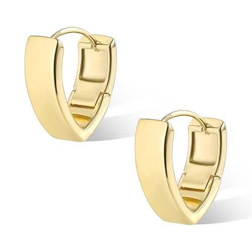 Creolen Gold Kleine Ohrringe Klobig Damen, Silber 925 Creolen Klobig Gold Ohrringe Oval, 29K Gold Knorpel Huggie Creolen Klobig Leicht Breit Chunky Creolen Oval Gold Ohrringe Kleine Damen von ASH'S CHOICE