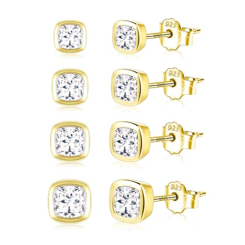 Kleine Ohrstecker Gold Ohrringe Damen, 14k Vergoldete 925 Ohrstecker Eckig Gold Ohrringe Set Herzförmige Ohrringe Kugel Ohrstecker mit Zirkonia Strass Steine, 9ct Gold Ohrstecker Kleine Set Damen Kleine Ohrstecker Gold Ohrringe Damen, 14k Vergoldete 925 Ohrstecker Eckig Gold Ohrringe Set Herzförmige Ohrringe Kugel Ohrstecker mit Zirkonia Strass Steine, 9ct Gold Ohrstecker Kleine Set Damen von ASH'S CHOICE