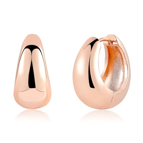 ASH'S CHOICE Roségold Creolen Kleine Damen - Silber 925 Ohrringe Klobig Dick Knorpel Kreolen Huggie Leicht Breit Chunky ASH'S CHOICE Roségold Creolen Kleine Damen - Silber 925 Ohrringe Klobig Dick Knorpel Kreolen Huggie Leicht Breit Chunky von ASH'S CHOICE