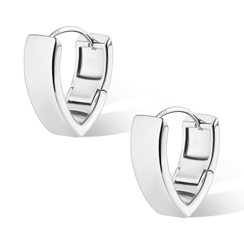 Creolen Gold Kleine Ohrringe Klobig Damen, Silber 925 Creolen Klobig Gold Ohrringe Oval, 27K Gold Knorpel Huggie Creolen Klobig Leicht Breit Chunky Creolen Oval Gold Ohrringe Kleine Damen von ASH'S CHOICE