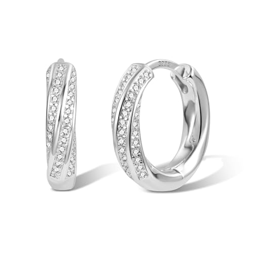 Silber 925 Ohrringe Creolen Kleine Damen, ASH'S CHOICE Silber 925 Creolen mit Zirkonia Stein Glitzer Ohrringe Kleine Huggie Creolen Leicht Klobige Dick Creolen Silber Twist Chunky Ohrringe Damen Silber 925 Ohrringe Creolen Kleine Damen, ASH'S CHOICE Silber 925 Creolen mit Zirkonia Stein Glitzer Ohrringe Kleine Huggie Creolen Leicht Klobige Dick Creolen Silber Twist Chunky Ohrringe Damen von ASH'S CHOICE