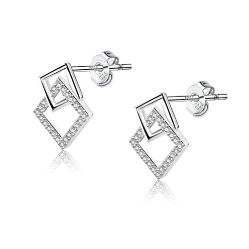 Silber 925 Ohrstecker Kleine Ohrringe Eckig Damen, ASH'S CHOICE Silber 925 Ohrringe Doppel Creolen Eckig Ohrsteck mit Zirkon Stein Strass Glitz Knorpel Kleine Ohrstecker Sterling Silber Damen Silber 925 Ohrstecker Kleine Ohrringe Eckig Damen, ASH'S CHOICE Silber 925 Ohrringe Doppel Creolen Eckig Ohrsteck mit Zirkon Stein Strass Glitz Knorpel Kleine Ohrstecker Sterling Silber Damen von ASH'S CHOICE