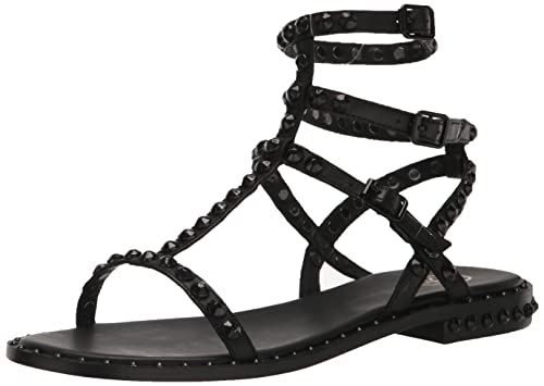ASH Play Bis Tonal-Studded Flat Sandal for Women, Chic Open-Toe Design, Comfortable Footbed, Durable Sole, Ideal for Casual Outfits, Schwarz, 6.5-7 von ASH