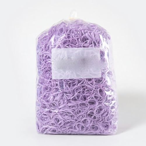 1000/2000 Stück Gummibänder für Babys, Mädchen, Einweg-Scrunchie-Packung, kleines elastisches Haarband, Haarseil, Stirnband, Damen-Haar-Accessoires, Lila, 1000 Stück von ASHAON