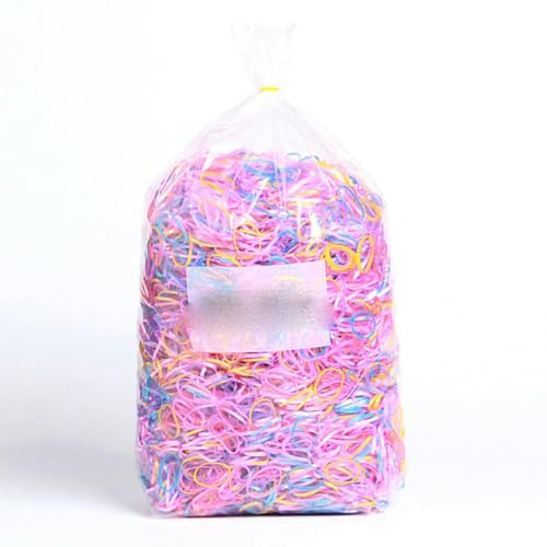 1000/2000 Stück Gummibänder für Babys, Mädchen, Einweg-Scrunchie-Packung, kleines elastisches Haarband, Haarseil, Stirnband, Damen-Haar-Accessoires, Perlenfarbe, 2000 Stück von ASHAON