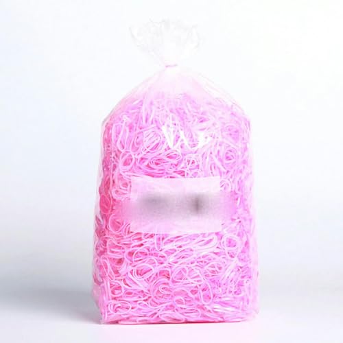 1000/2000 Stück Gummibänder für Babys, Mädchen, Einweg-Scrunchie-Packung, kleines elastisches Haarband, Haarseil, Stirnband, Damen-Haar-Accessoires, Pink, 1000 Stück von ASHAON